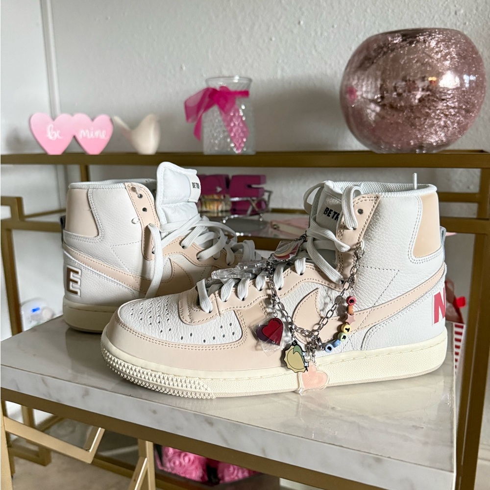 Marshalls Beige and White High-Top Sneakers